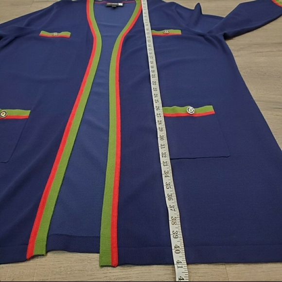 Antthony Blue Cardigan with Green and Red Trim (Final Markdown) - Picture 6 of 13